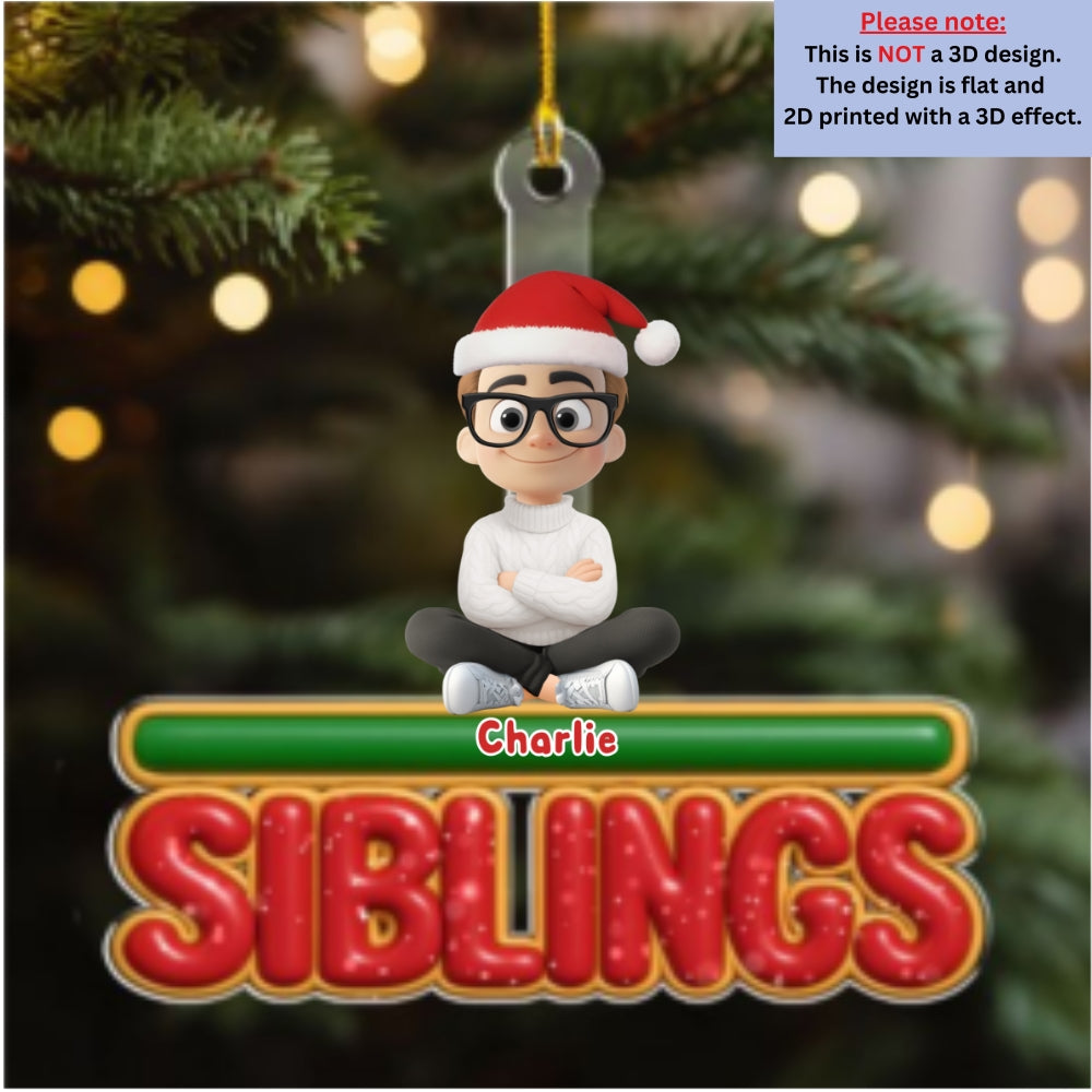 My Siblings Is Here - Personalized Custom Acrylic Ornament
