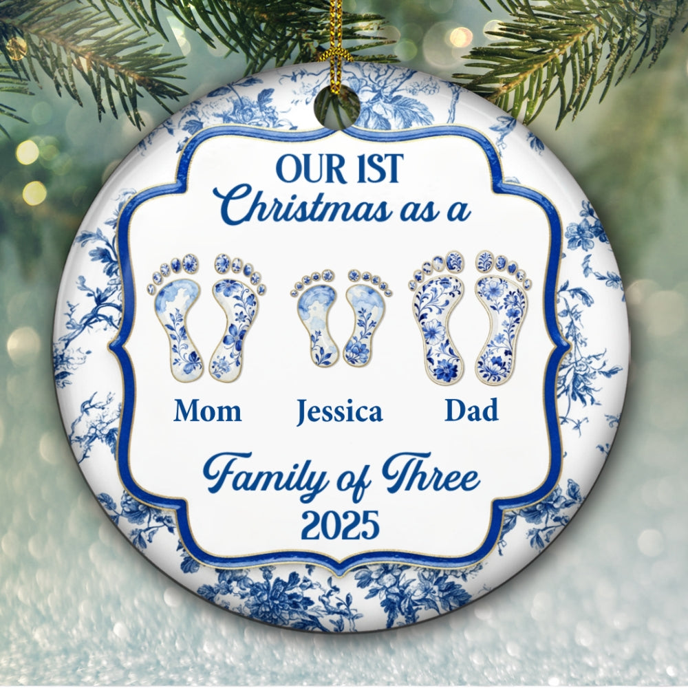 First Christmas Family - Personalized Custom Ceramic Ornament