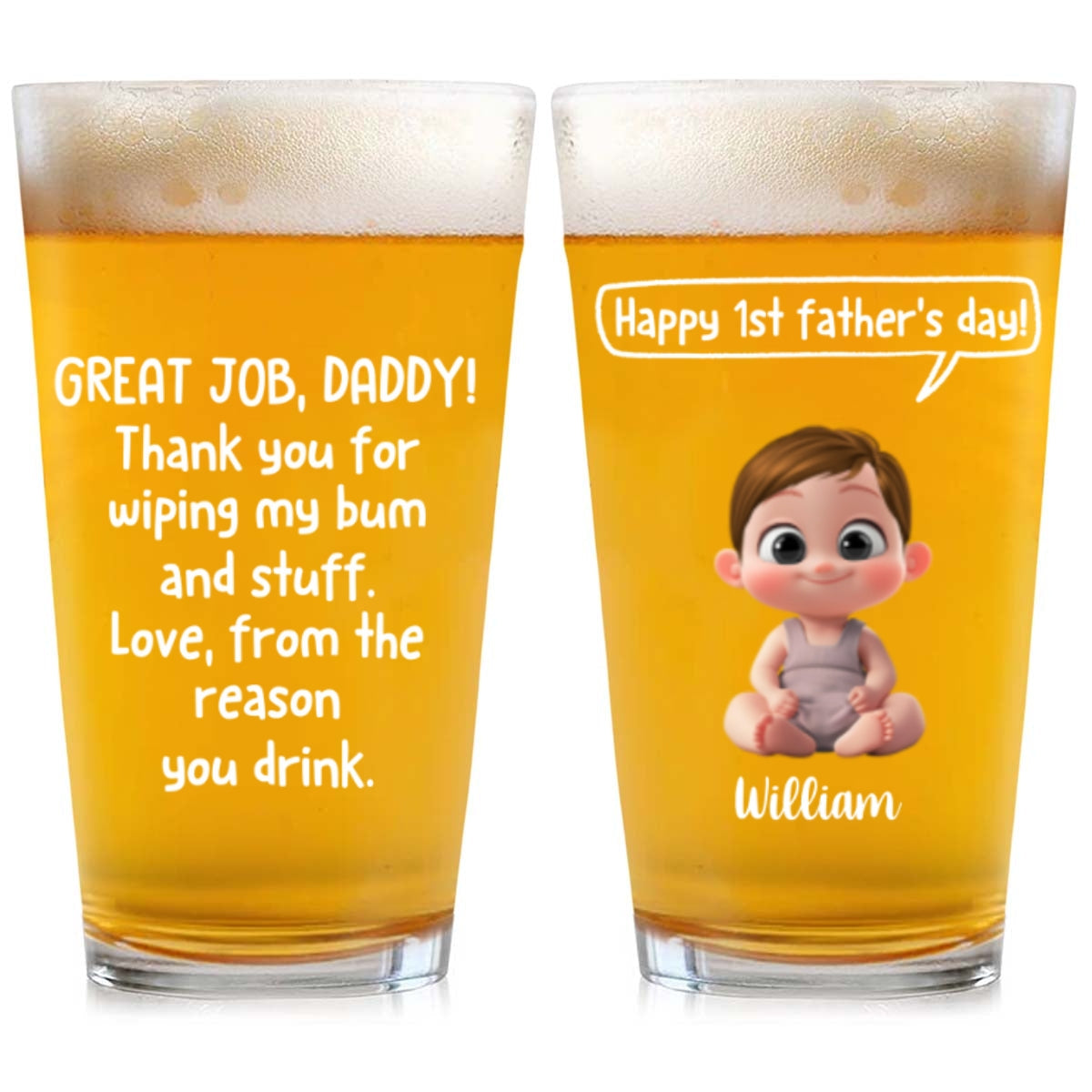 Great Job Daddy - Personalized Custom Beer Glass