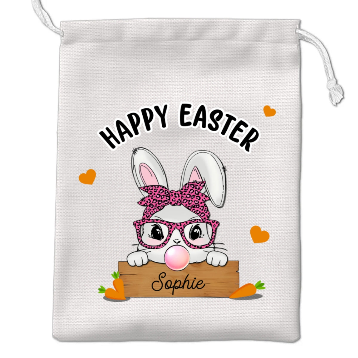 Happy Easter Cute Bunny - Personalized Custom Favor Bag