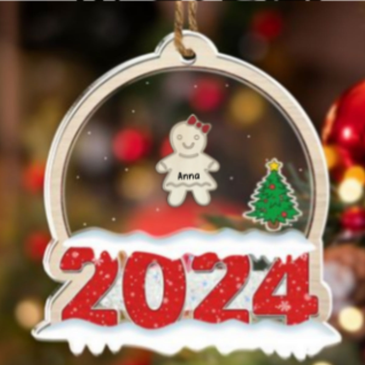 Family Love Grows Warmer At Christmas - Personalized Custom Acrylic Shaker Ornament