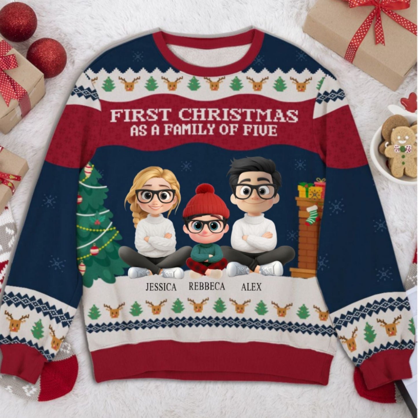 Our First Christmas - Personalized Custom All-Over-Print Sweatshirt