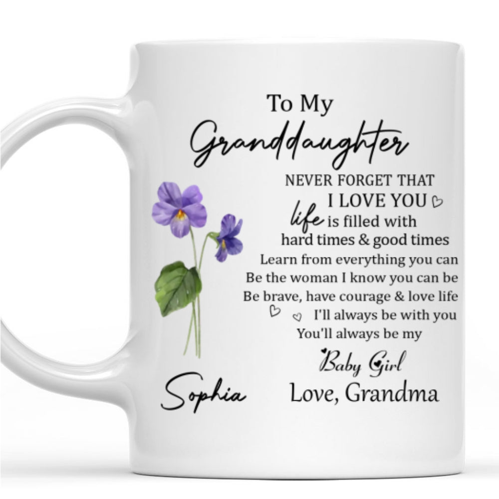 Never Forget Granddaughter - Personalized Custom Coffee Mug