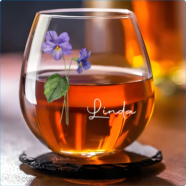 Friends Are Flowers That Never Fade - Personalized Custom Wine Glass