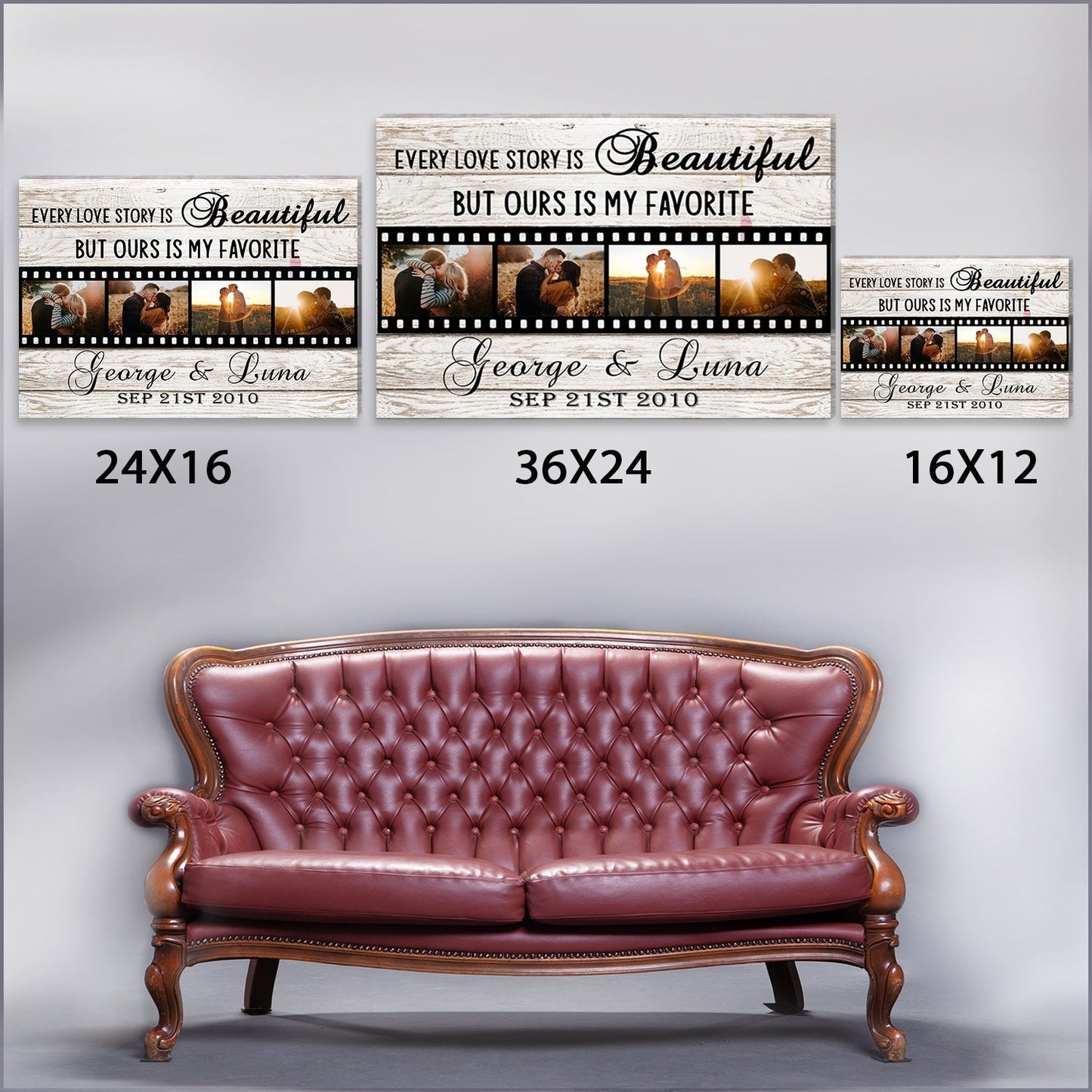 Our Love Story - Personalized Custom Photo Canvas Print