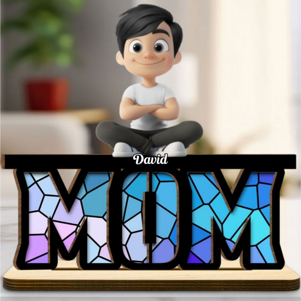 Our Mother, Our Sunshine - Personalized Custom 2-Layer Wood Plaque With Flat Base