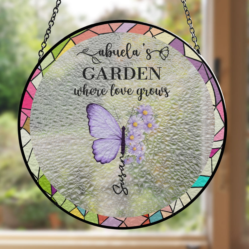 Grandma Makes Everything More Beautiful - Personalized Custom Window Hanging Suncatcher