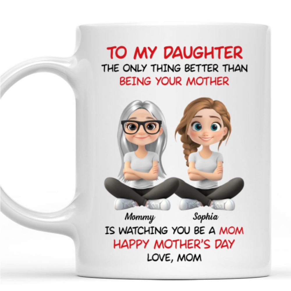 To My Daughter Cartoonize - Personalized Custom Coffee Mug