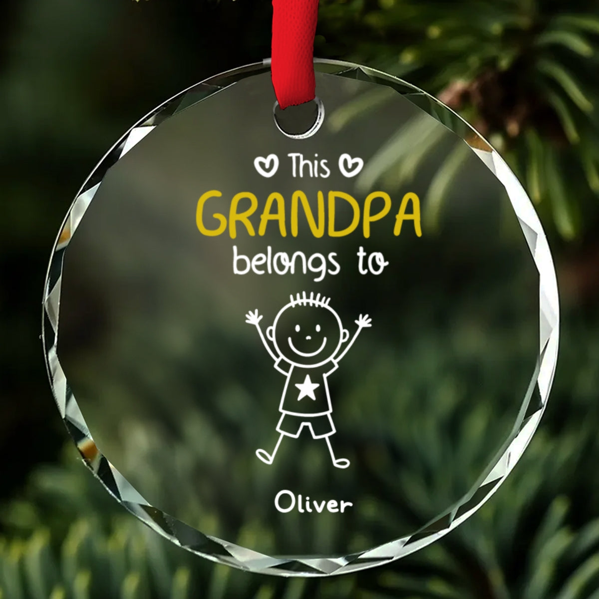 A Grandpa Loved At Christmas - Personalized Custom Glass Ornament
