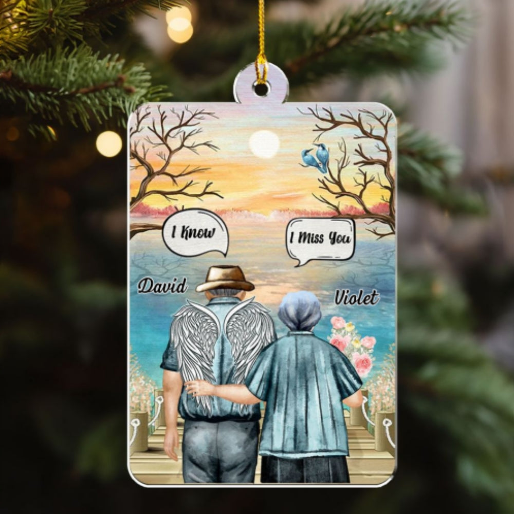 I Miss You Old Couple - Personalized Custom Acrylic Ornament