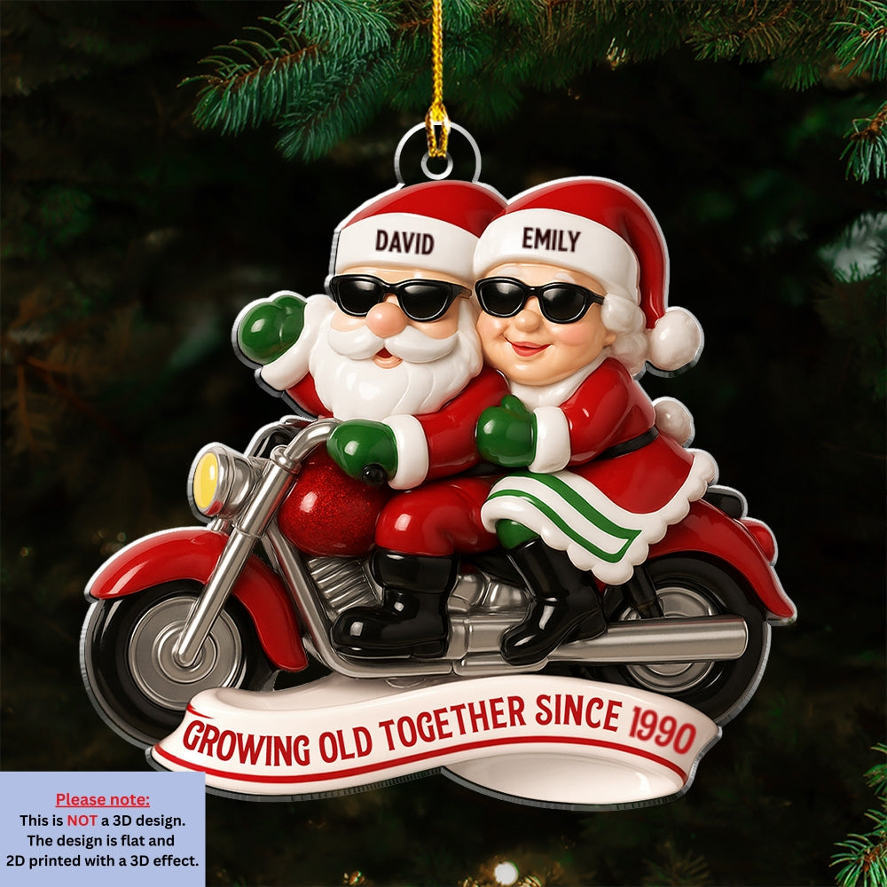 Grow Old Together Motorcycle - Personalized Custom Acrylic Ornament