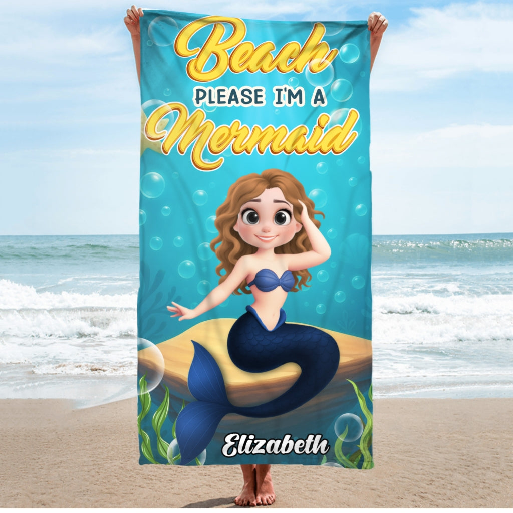 I Am Mermaid - Personalized Custom Beach Towel