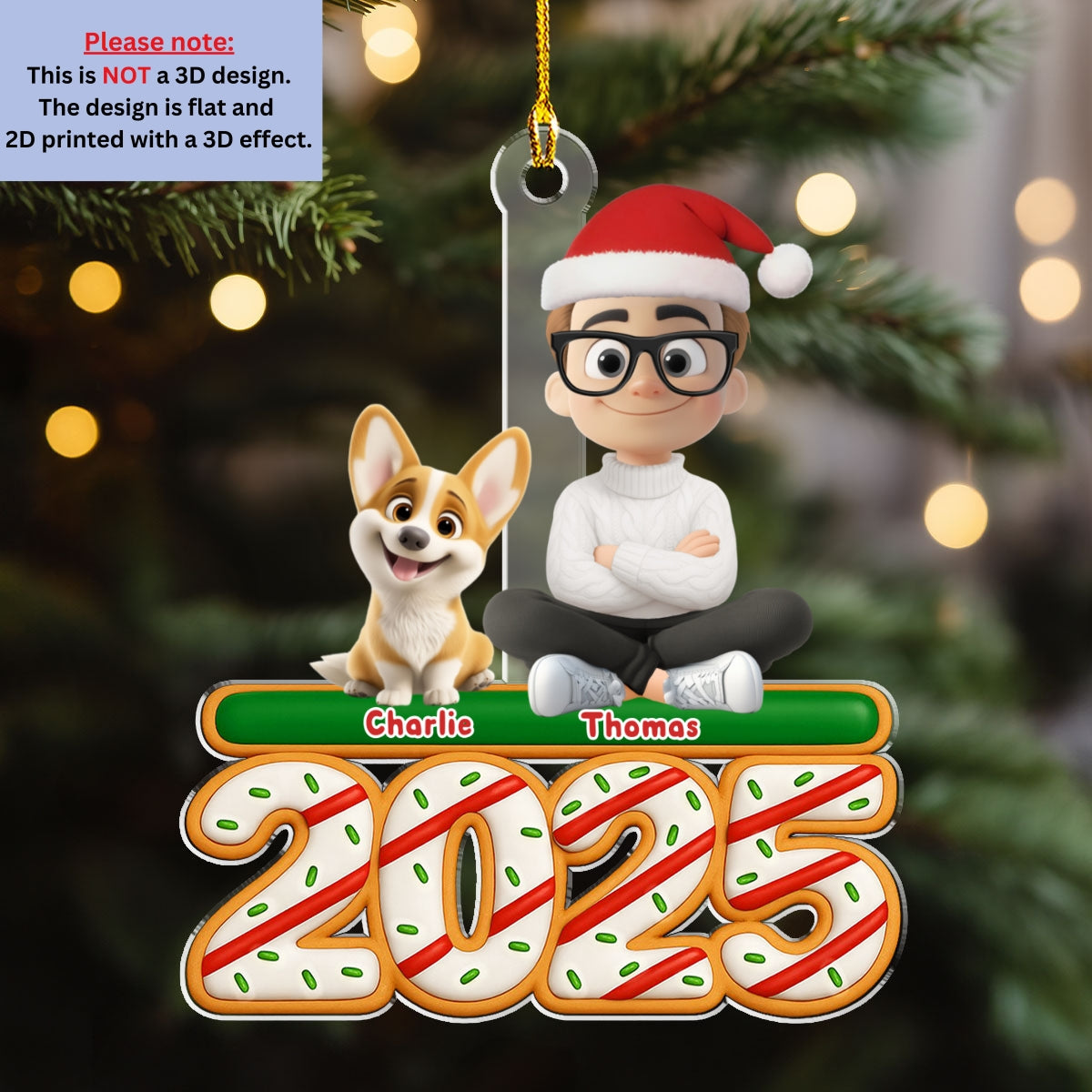 Me And My Dog Tree Cake - Personalized Custom Acrylic Ornament