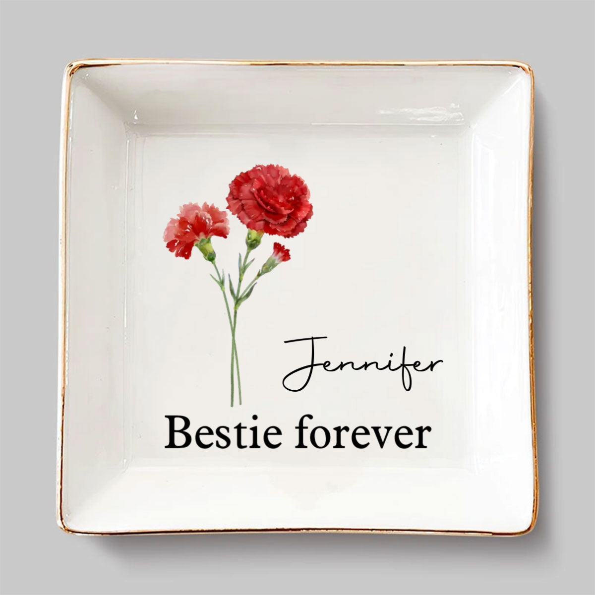 A Best Friend Is A Flower That Never Fades - Personalized Custom Jewelry Dish