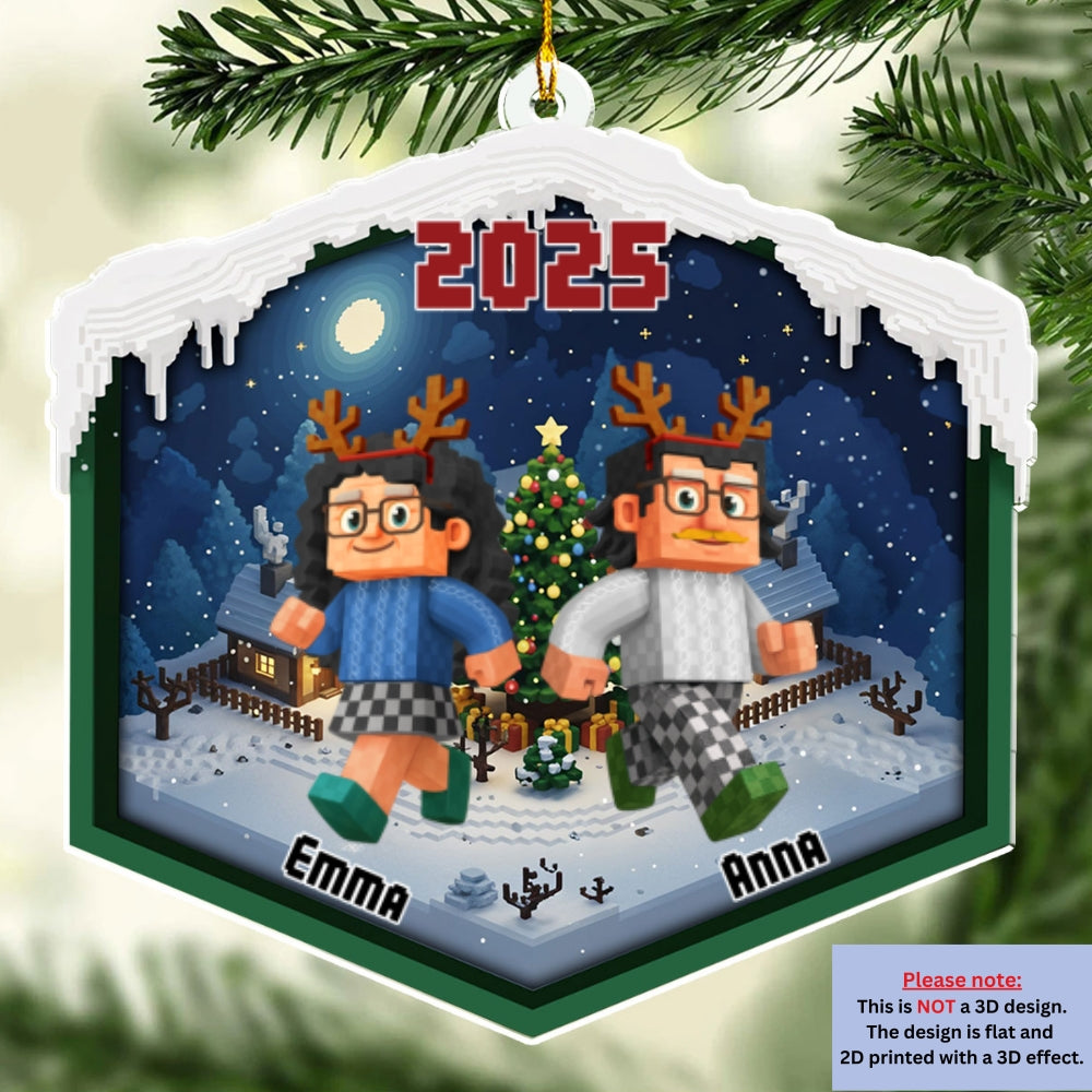 Christmas As A Family - Personalized Custom 3D Effect Acrylic Ornament