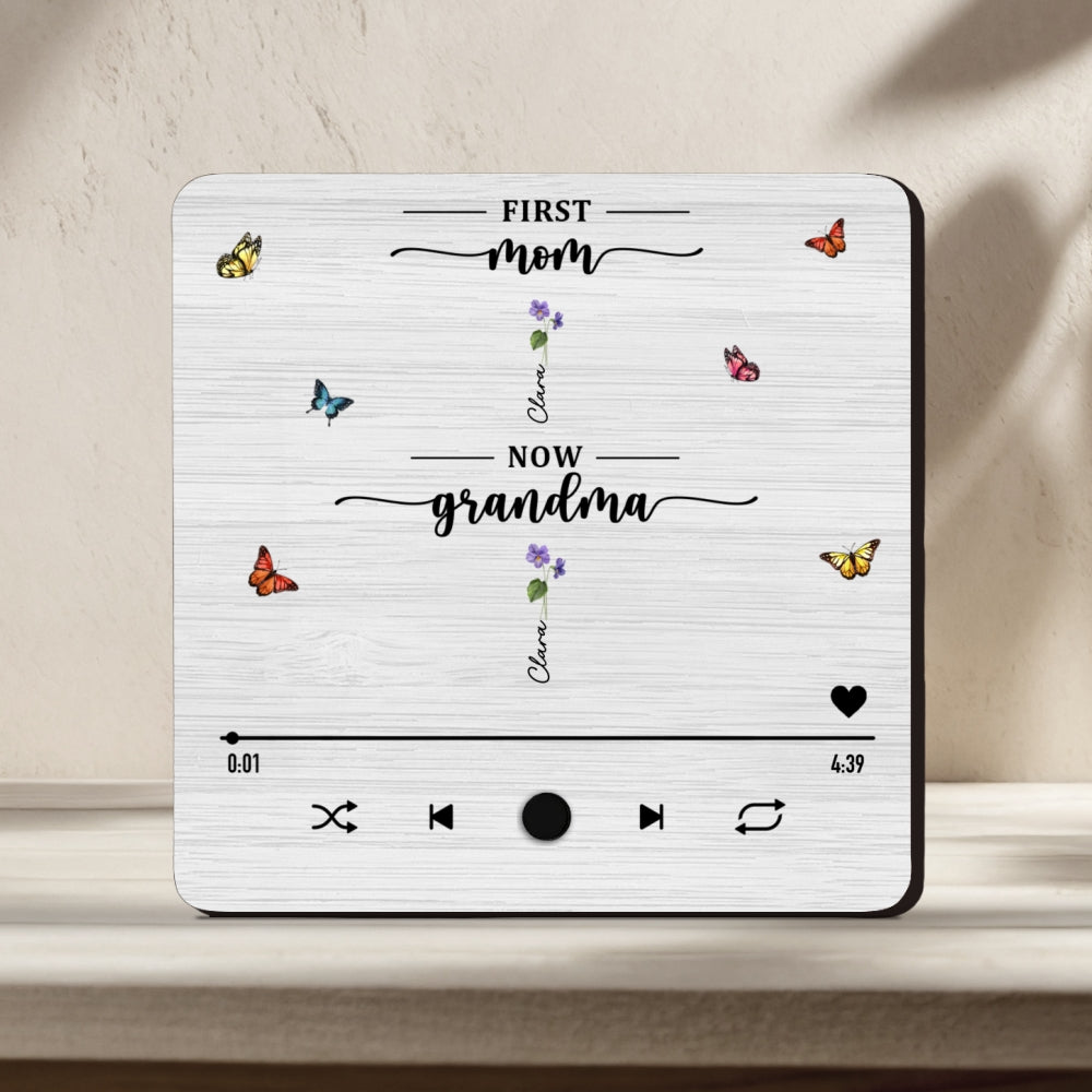 Flower Birth Month Garden Grandma - Personalized Custom Music Fridge Magnet