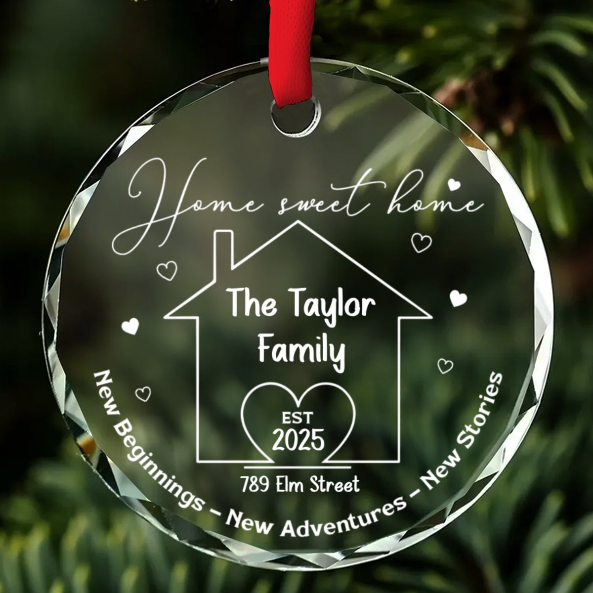 New Memories Begin Right Here - Personalized Custom Glass Ornament