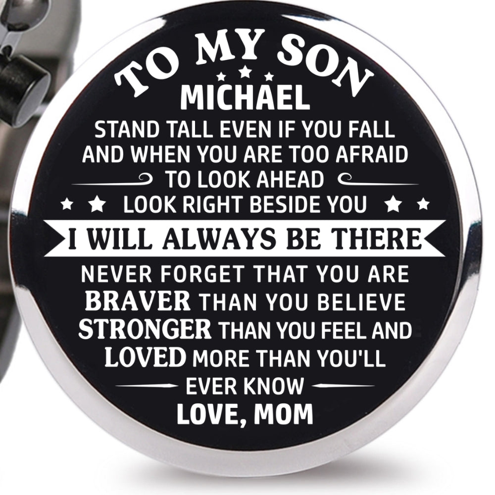 To My Son - I Will Always Be There - Personalized Engraved Chronograph Wooden Watch GQ026