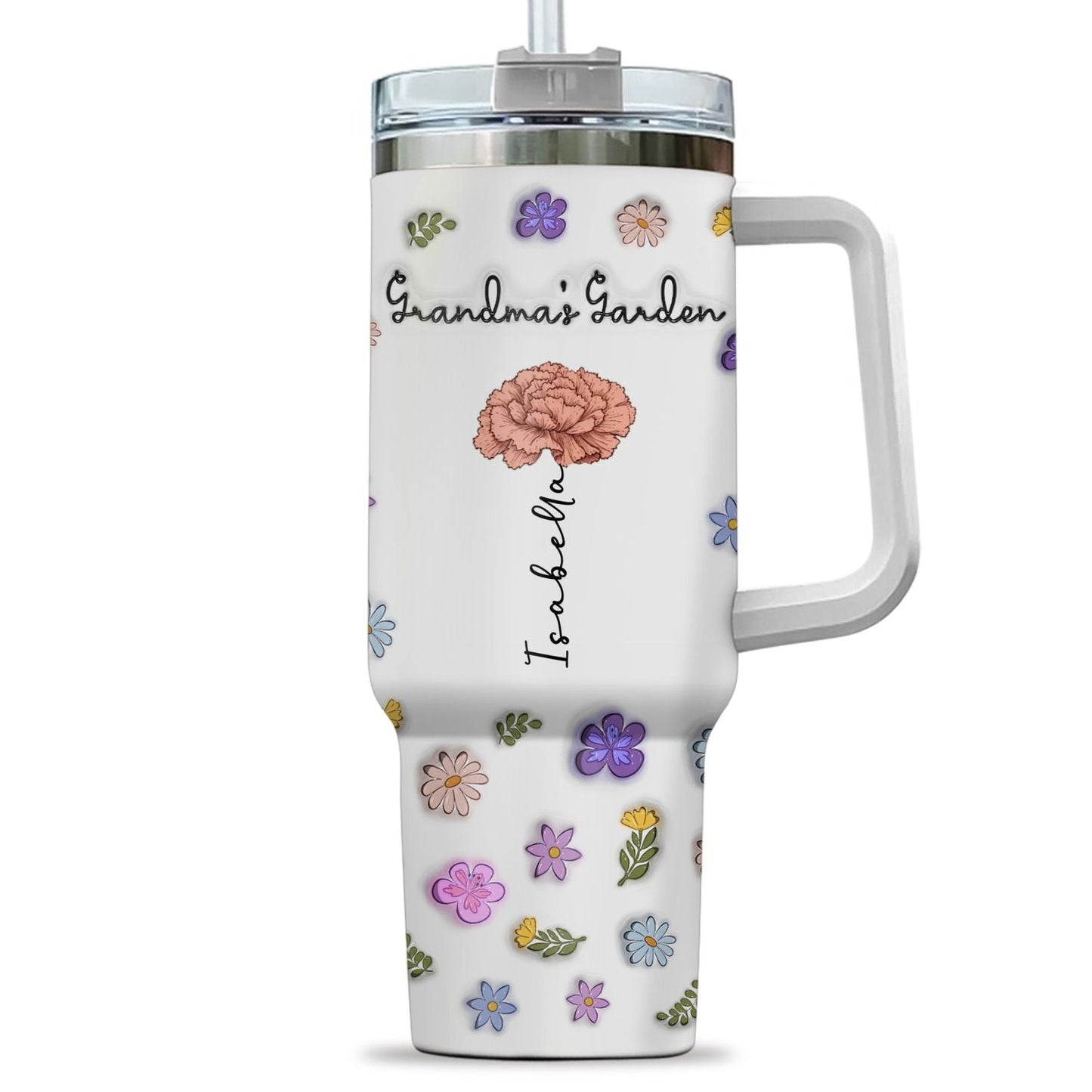 Grandma Your Love Is Always In Bloom - Personalized Custom 3D Inflated Effect Printed 40 Oz Tumbler