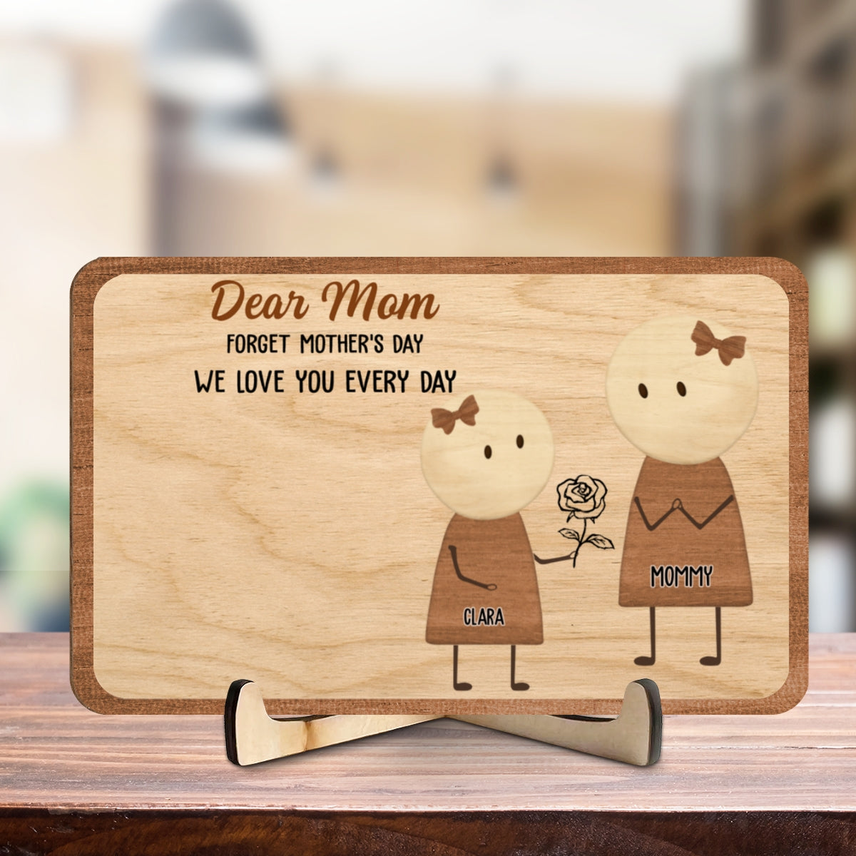 We Love You Everyday - Personalized Custom Wooden Plaque