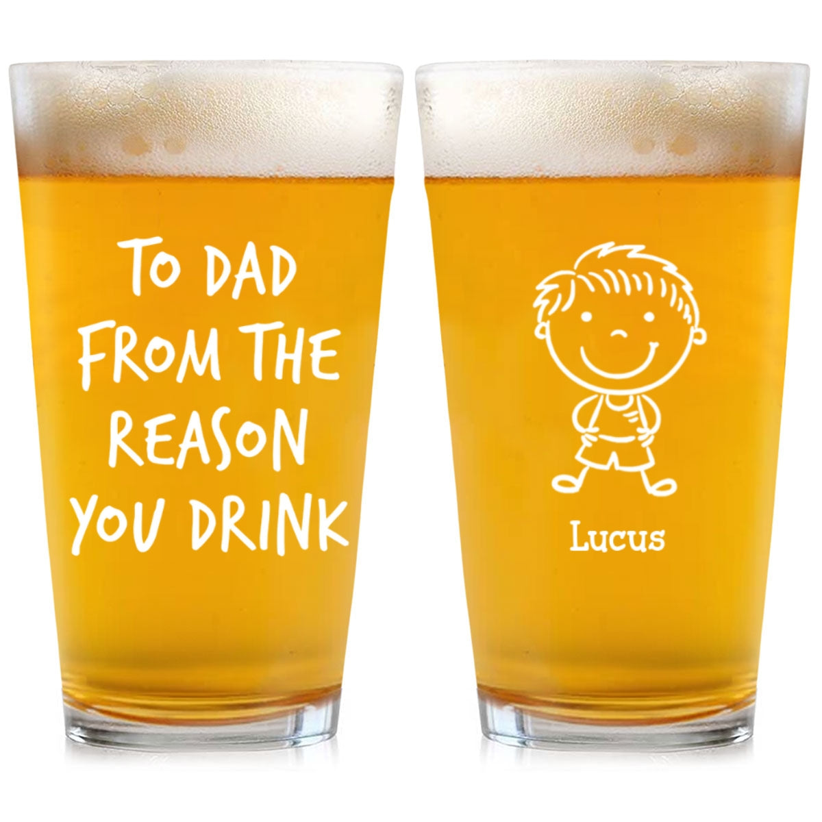 From The Reasons Your Drink - Personalized Custom Beer Glass