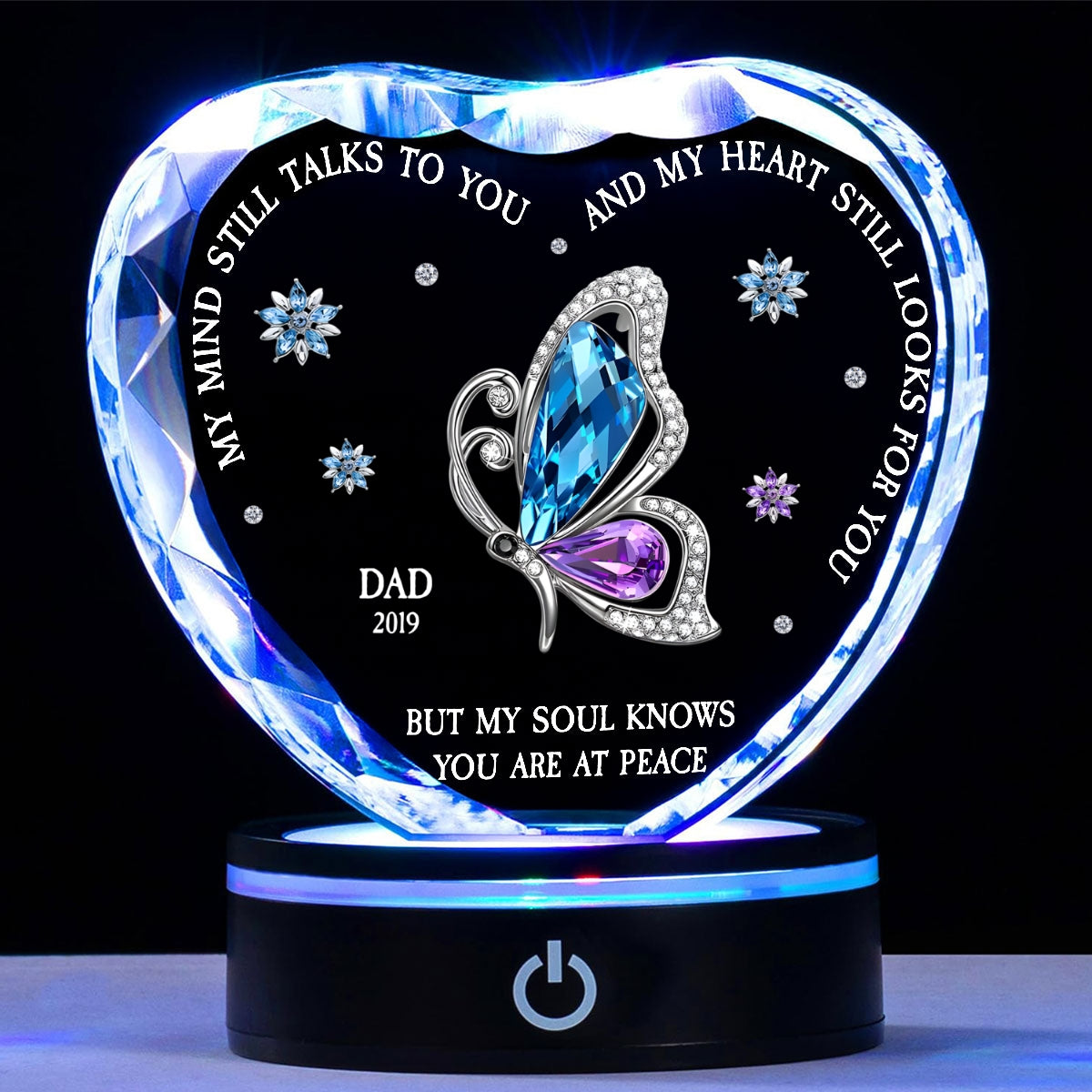 My Soul Knows You Are At Peace - Personalized Custom Crystal Led Light