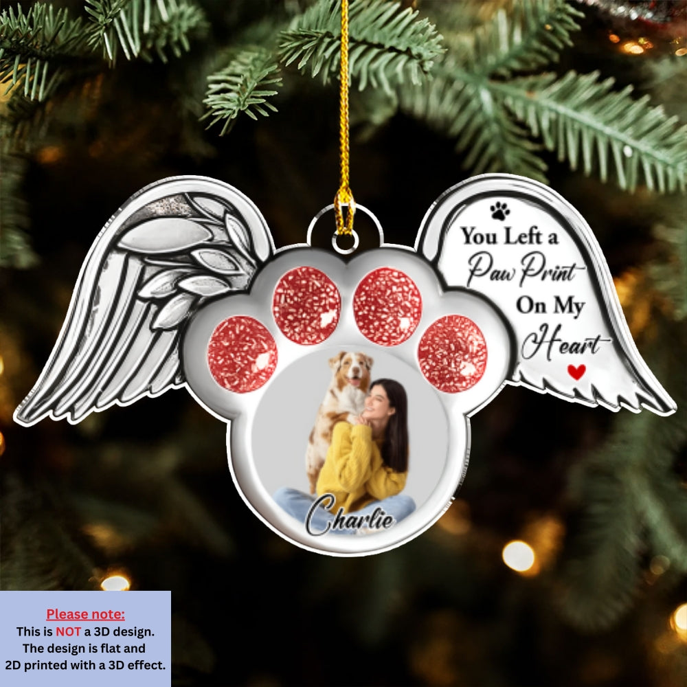 Paw In Heaven Photo - Personalized Custom Acrylic Ornament