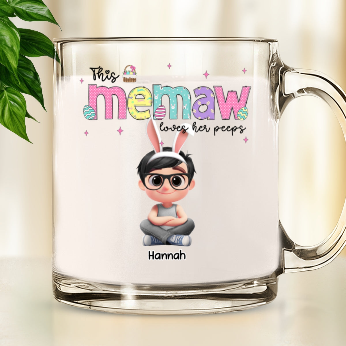 This Grandma Loves Her Peeps - Personalized Custom Glass Mug