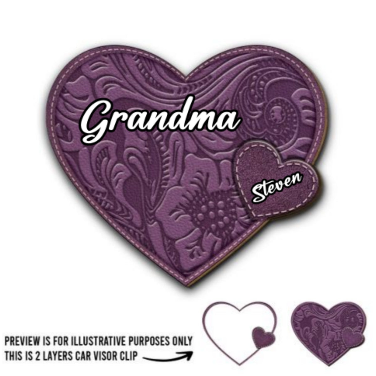 Grandma Belongs To Grandkids - Personalized Custom Car Visor Clip