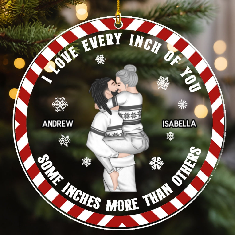 Christmas Couple Love Every Inch Of You - Personalized Custom Acrylic Ornament