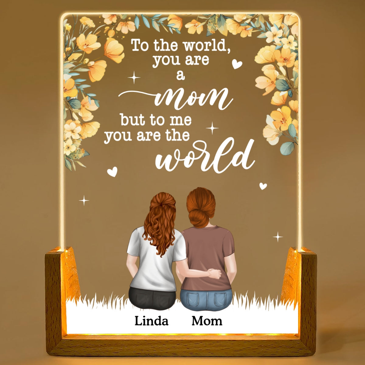 You Are The World - Personalized Custom Plaque With Walnut Base