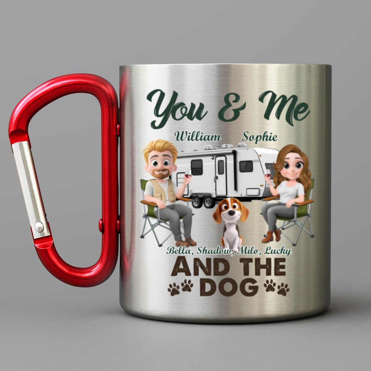 You & Me And The Dog - Personalized Custom Carabiner Mug