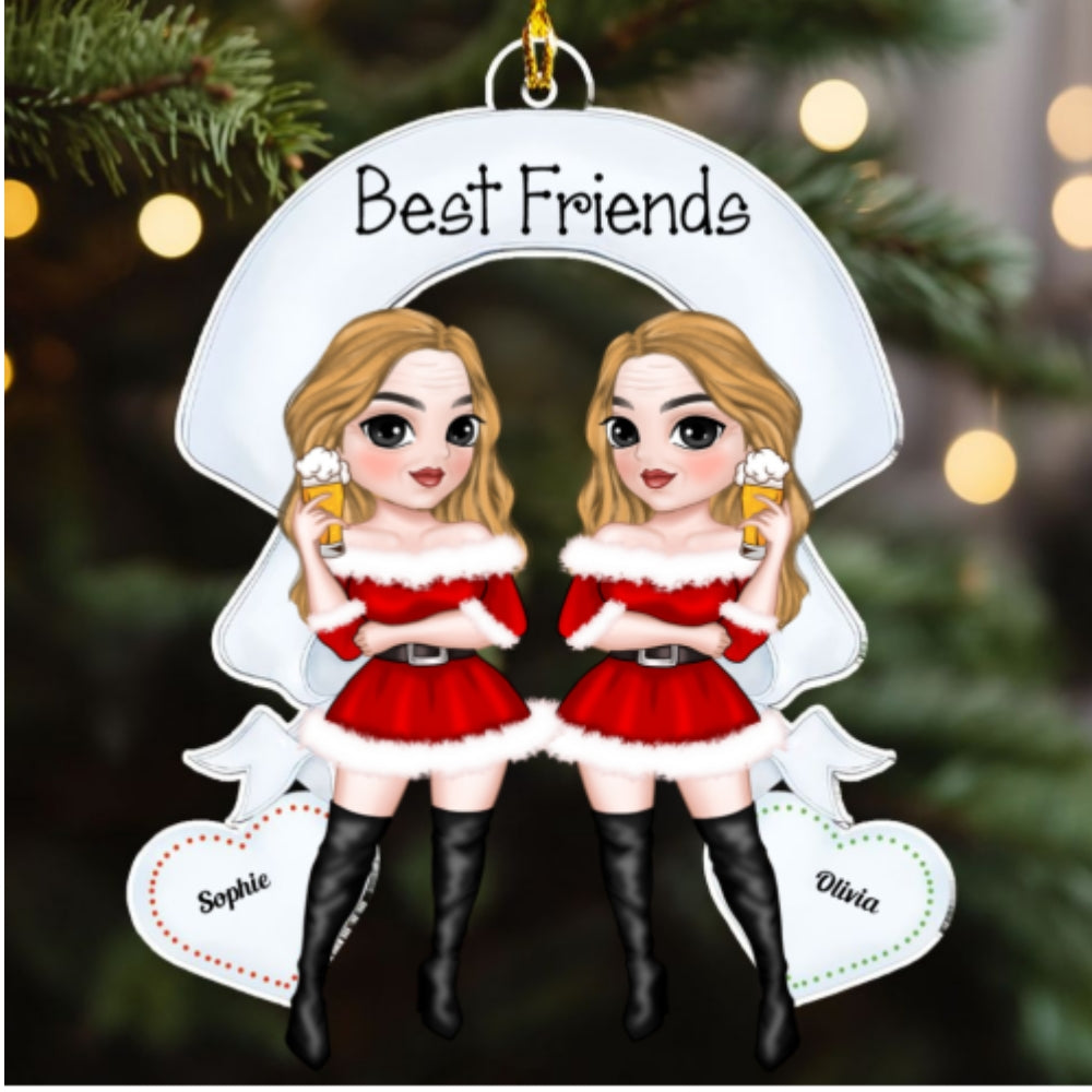 Best Friends Forever Christmas - Personalized Custom Acrylic Ornament