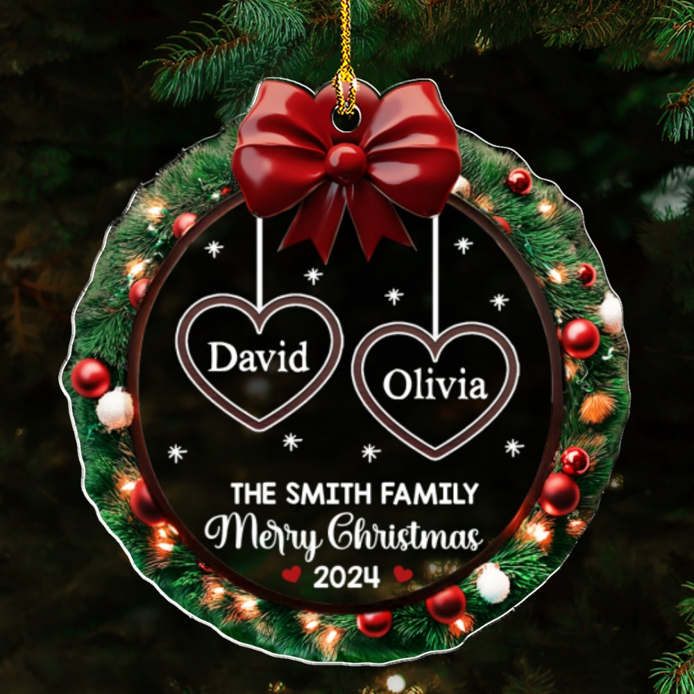 Family Wreath Christmas - Personalized Custom Acrylic Ornament