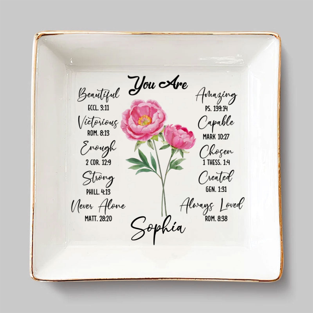 A Friend Is Like A Flower - Personalized Custom Jewelry Dish