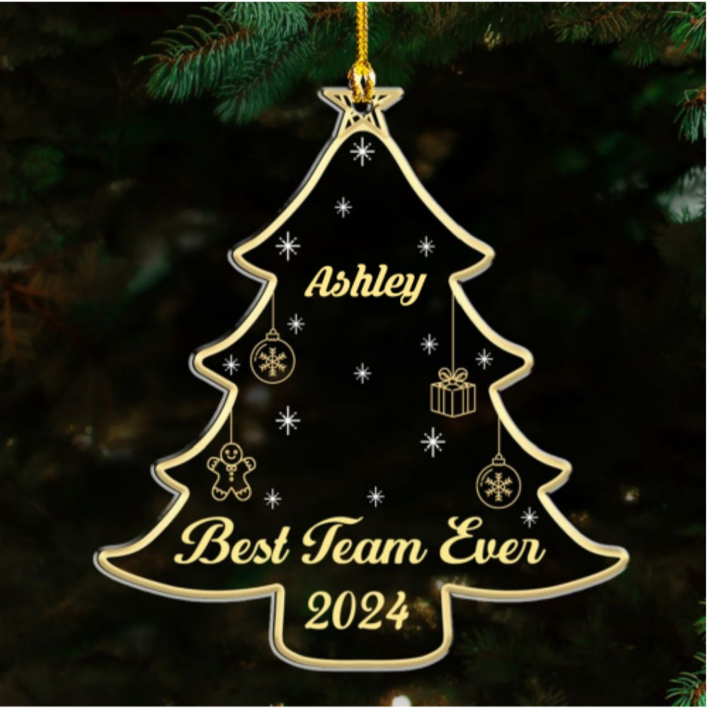 Best Team Ever Tree - Personalized Custom Acrylic Ornament