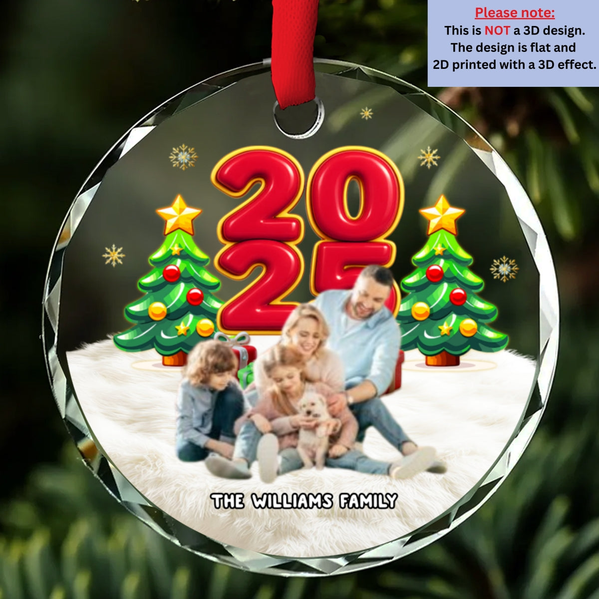 You Me And Our Kid Pet Photo - Personalized Custom Glass Ornament
