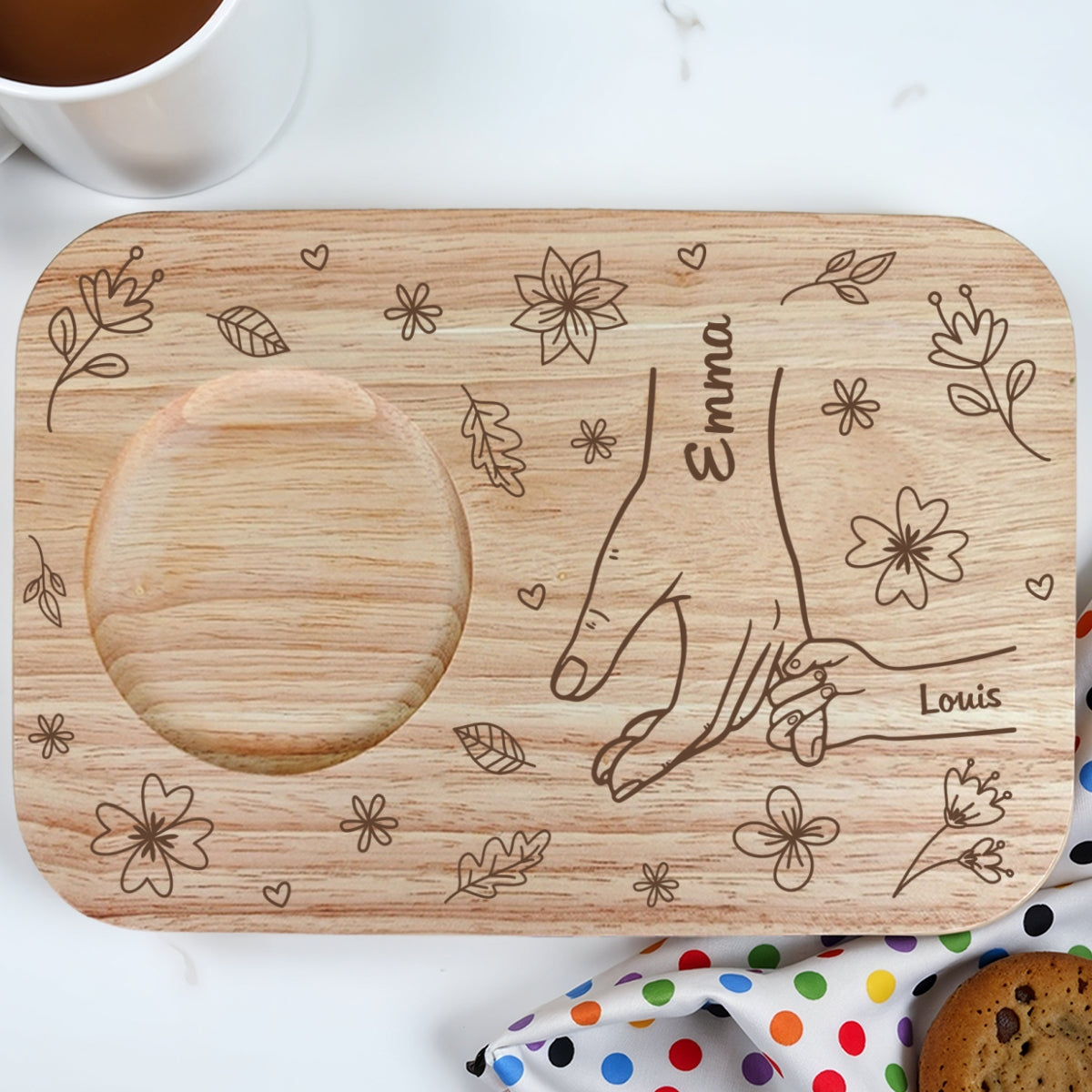 You Hold Our Hands, Also Our Hearts - Personalized Custom Wooden Treat Board