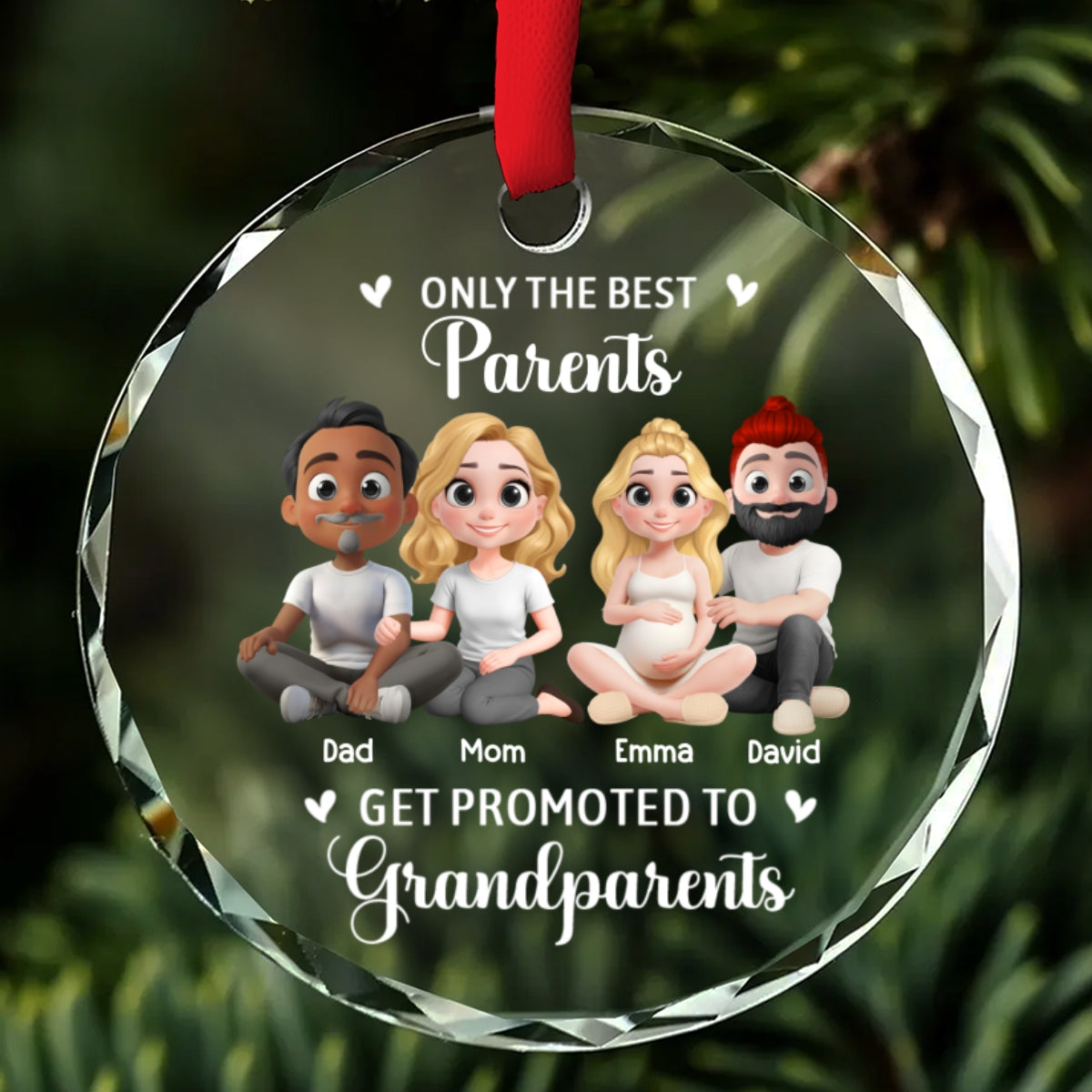 New Grandparents - Personalized Custom Glass Ornament