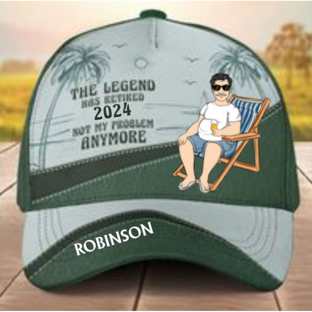 The Legend Has Retired Vintage - Personalized Custom Classic Cap