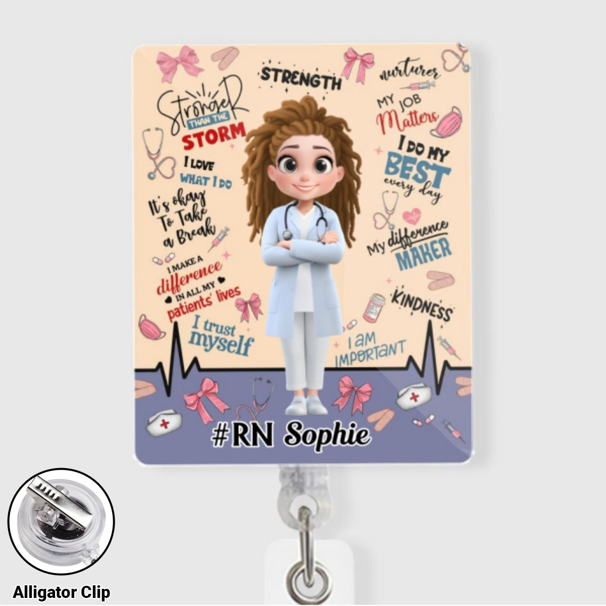Nurse Doctor Daily Affirmations - Personalized Custom Acrylic Badge Reel