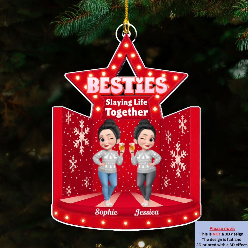 Bestie Claus Is Coming To Town - Personalized Custom Acrylic Ornament