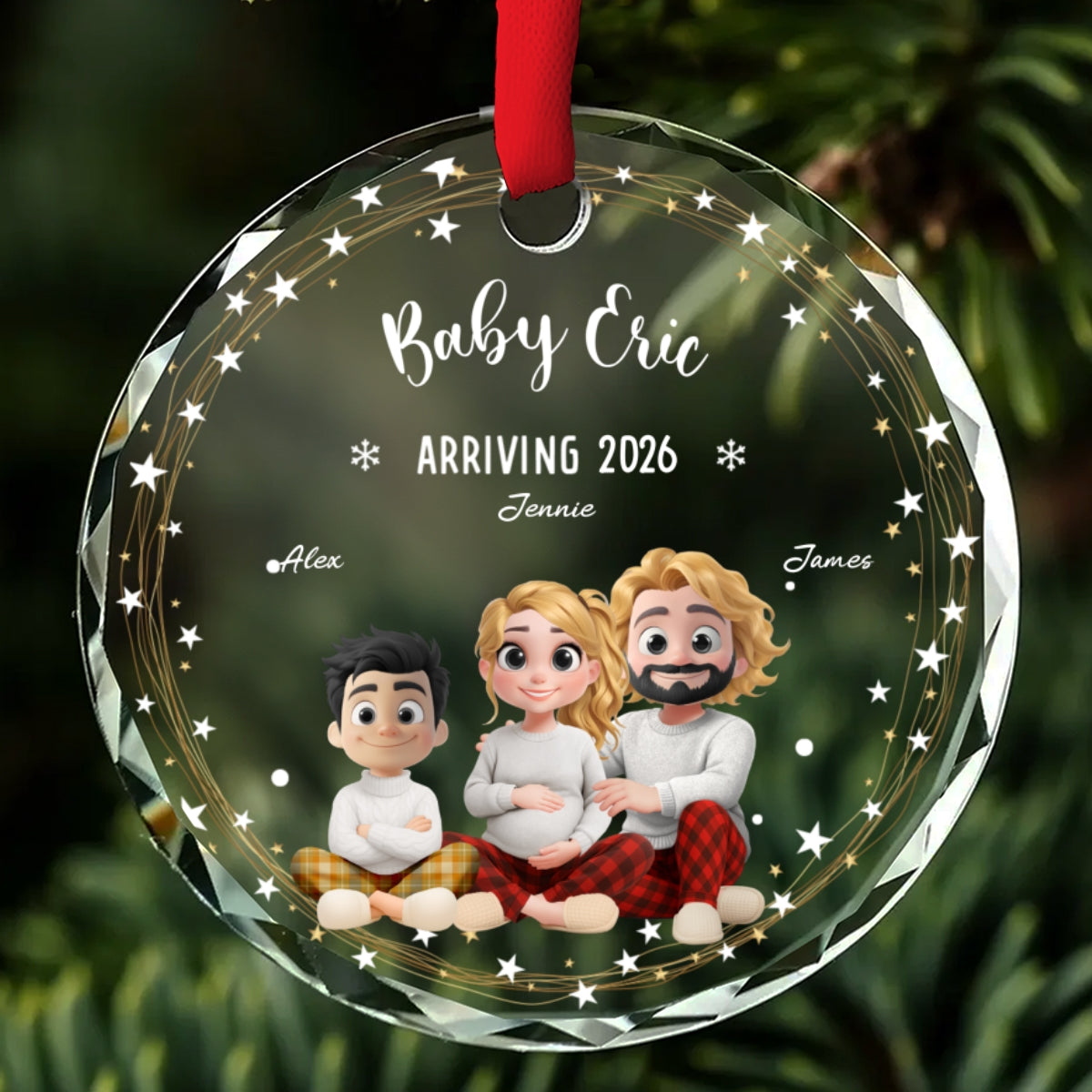 We Are Waiting For You - Personalized Custom Glass Ornament