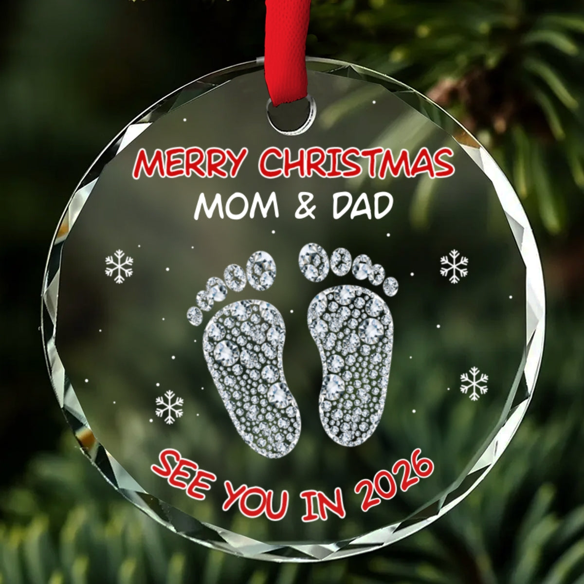 Baby See You Soon - Personalized Custom Glass Ornament