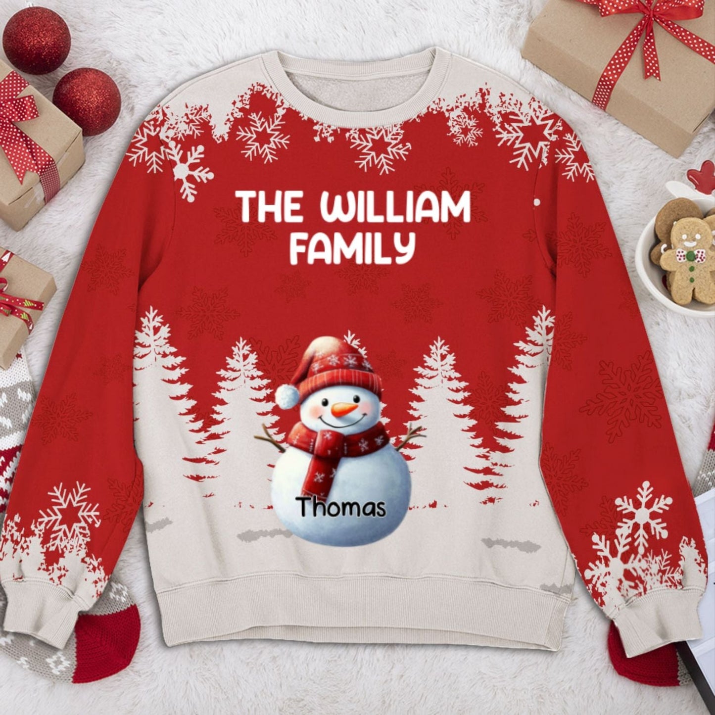 Family Together Christmas - Personalized Custom All-Over-Print Sweatshirt