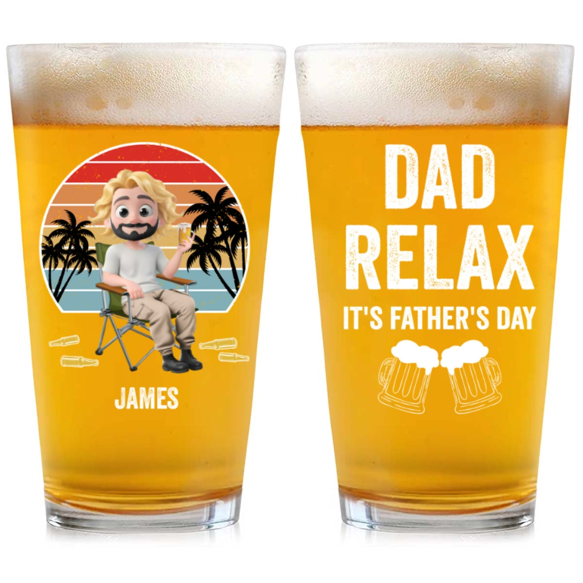 Daddy Relax - Personalized Custom Beer Glass