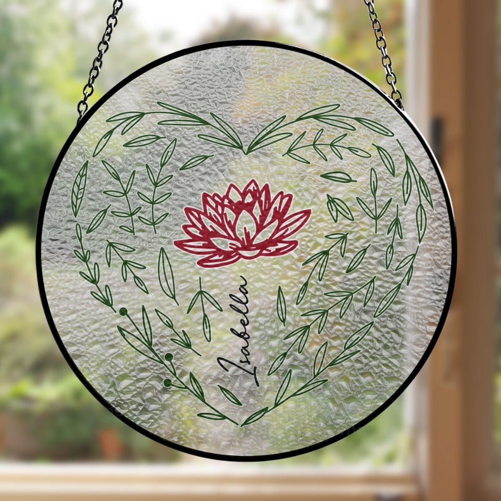Family Flowers - Personalized Custom Window Hanging Suncatcher