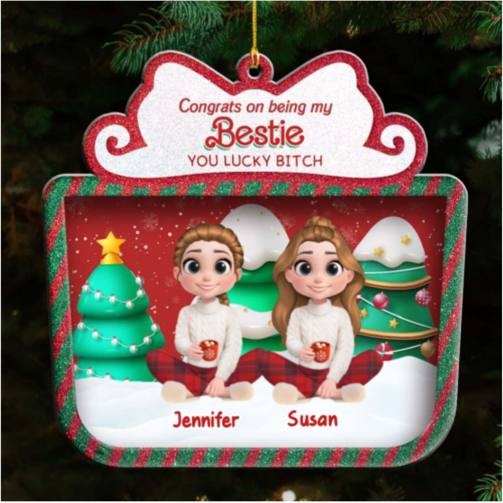 Congrats On Slay Friends - Personalized Custom Acrylic Ornament