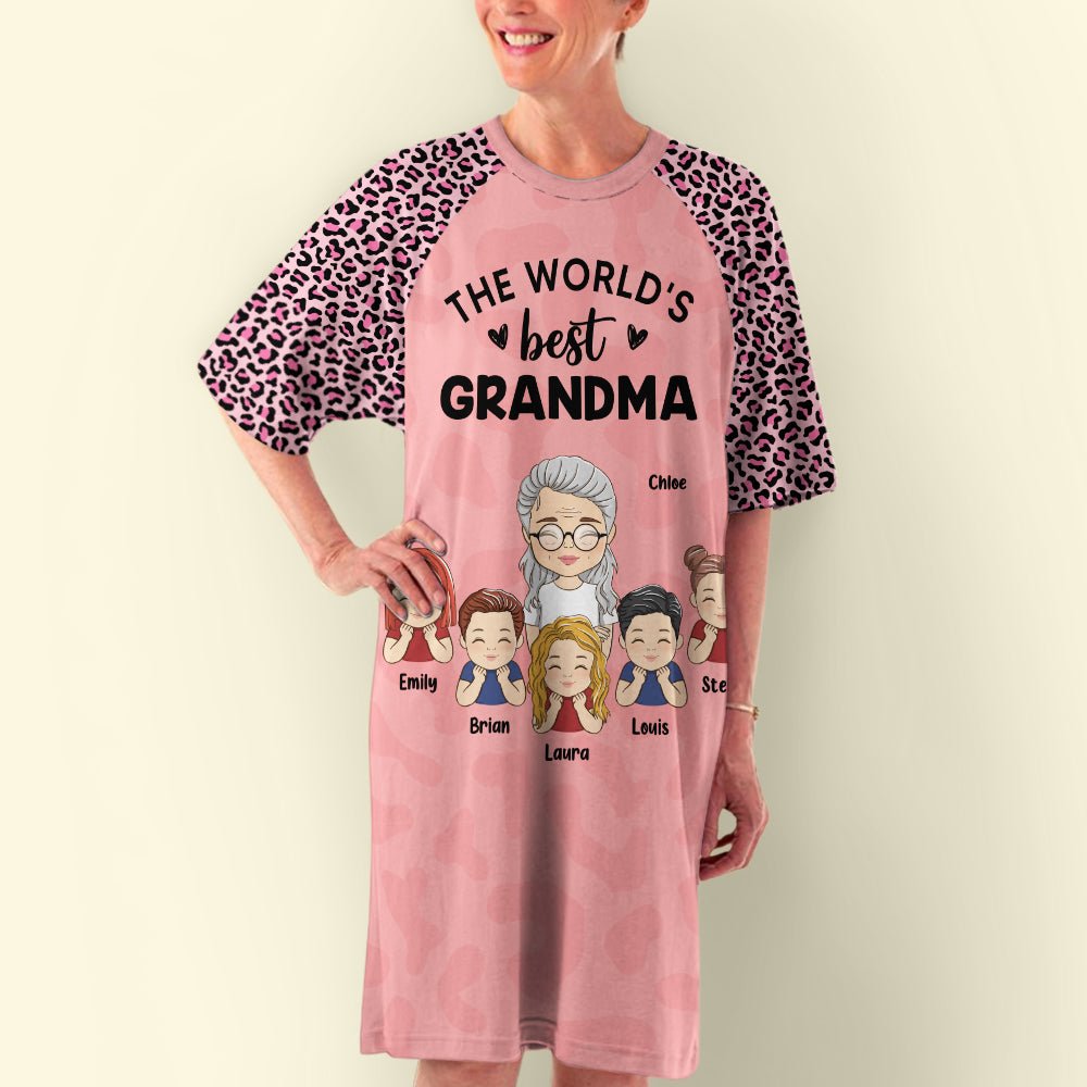The World's Best Grandma - Personalized Custom 3/4 Sleeve Dress