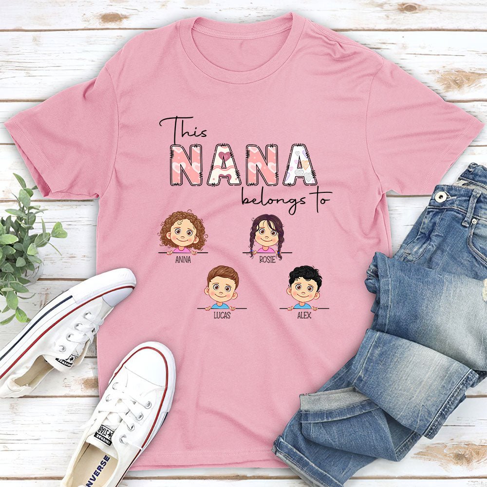 This Grandma Belongs To - Personalized Custom Unisex T-shirt